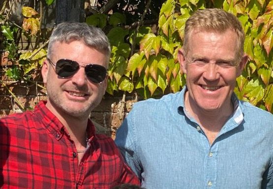 Tom stood beside Adam Henson on the day of the shoot